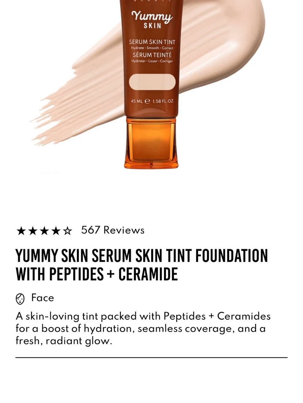 Danessa Myricks Beauty Serum Skin Tint — Cream Beige with Amber Cap